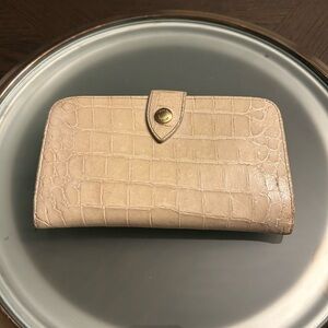 Miu Miu Beige Crocodile-Embossed Wallet
